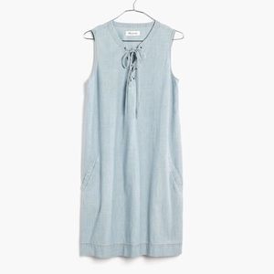 Madewell Chambray Lace-up Dress
